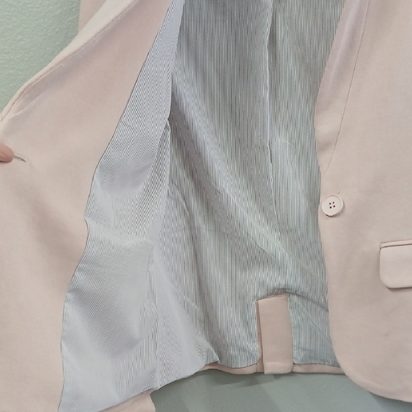 Gibson Look Pearl Blush Pink Single Button Notch Collar Blazer Size SM - Picture 5 of 9